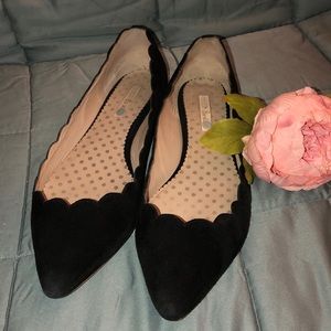 Cute Boden Scalloped Suede Ballet Flats, size 11